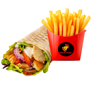 Cheesy Chicken Doner And Chips